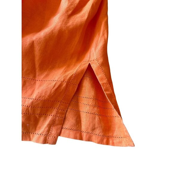 Vibrant Orange Women's Button Down Shirt - Picture 5 of 5